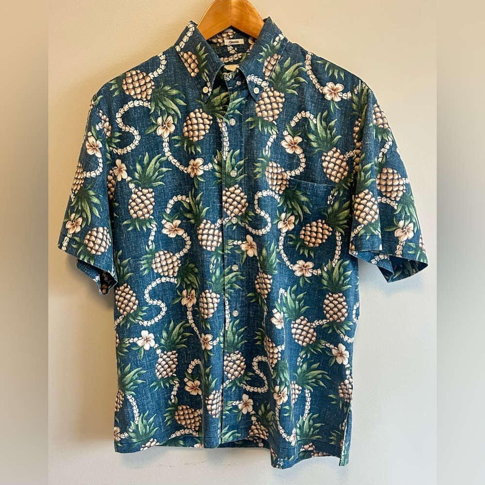 Reyn Spooner Limited Issue Pineapple Hawaiian Shirt Mens S “Pinning For You” EUC